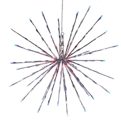 Silver Starburst with Red, White and Blue Lights, 23"