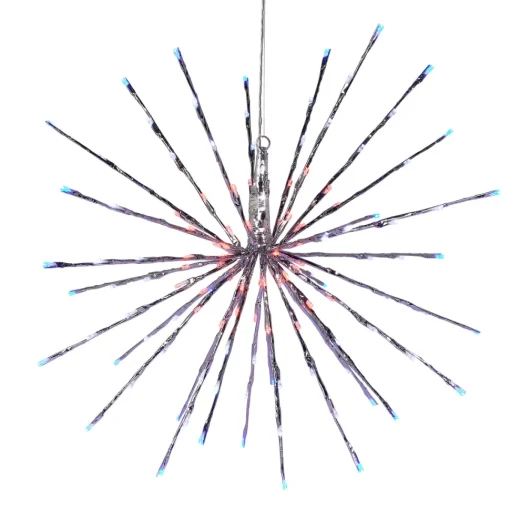 Silver Starburst with Red, White and Blue Lights, 23"