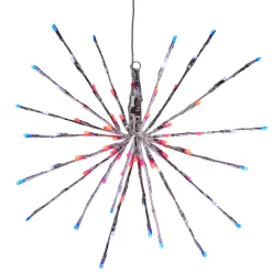 Silver Starburst with Red, White and Blue Lights, 18"