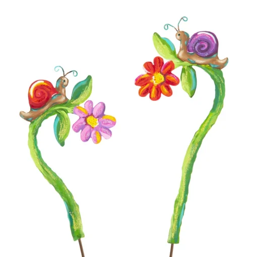 Snails On Flowers
