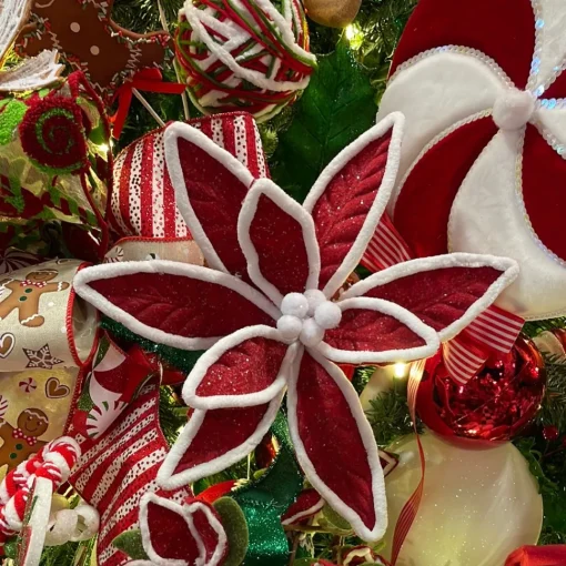 Snow Edge Poinsettia Stem