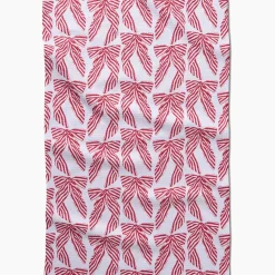 Striped Bows Tea Towel