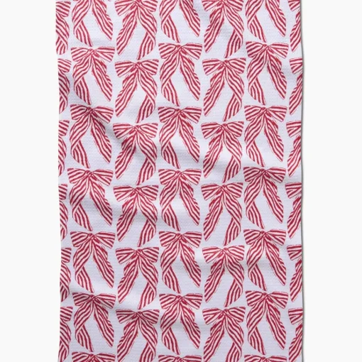 Striped Bows Tea Towel