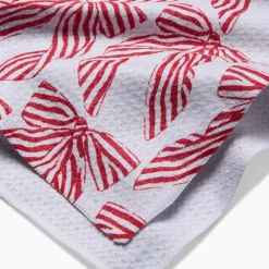 Striped Bows Tea Towel