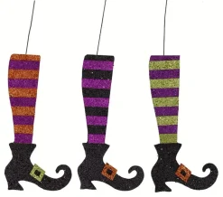 Striped Glitter Witch Legs