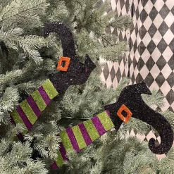 Striped Glitter Witch Legs
