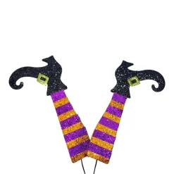 Striped Glitter Witch Legs