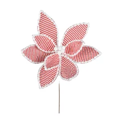 Striped Poinsettia Pick