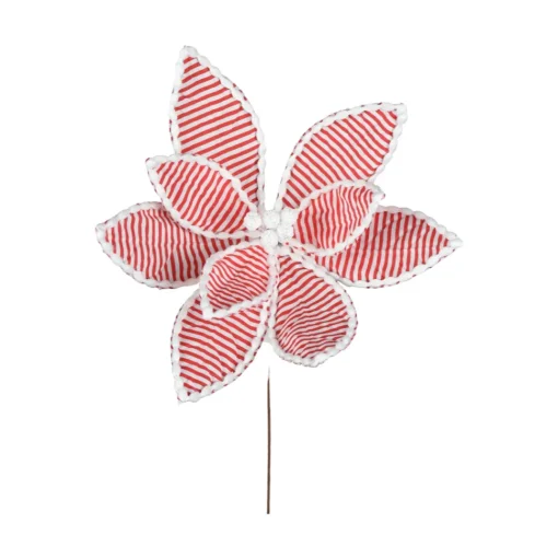 Striped Poinsettia Pick