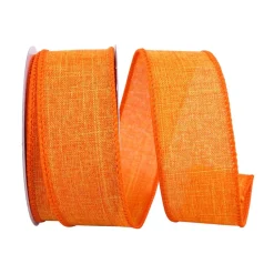 Tangerine Linen Ribbon, 1.5" X 10YD