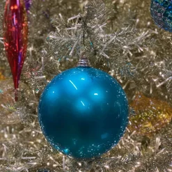 Turquoise Candy Apple Ball Ornament, 6"