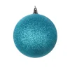 Turquoise Glitter Ball Ornament, 6"