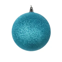 Turquoise Glitter Ball Ornament, 6"
