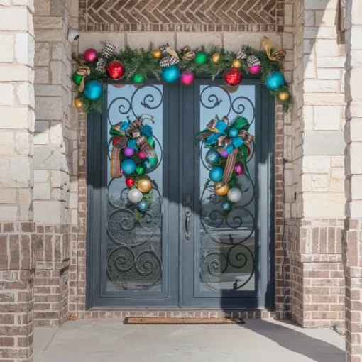 Turquoise Glitter Ball Ornament, 6"