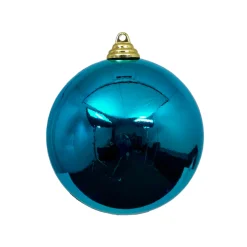 Turquoise Shiny Ball Ornament, 8"