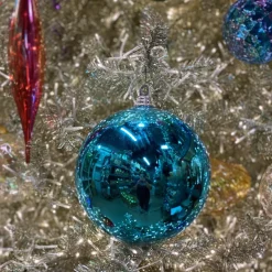 Turquoise Shiny Ball Ornament, 8"