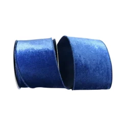 Velvet Blue Dupioni Ribbon, 4" X 10YD