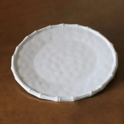 VIDA Bamboo Round Platter, White