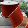 Vintage French Brick Velvet Ribbon, 4" X 10YD