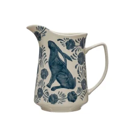 Vintage Rabbit Floral Pitcher