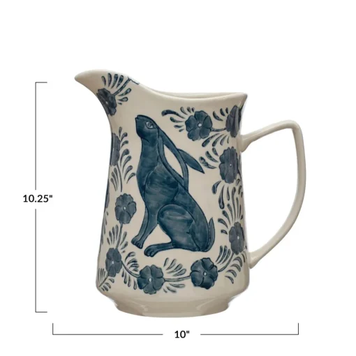 Vintage Rabbit Floral Pitcher