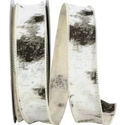 White Birch Trees Bark Forest Ribbon, 1.5" X 10YD