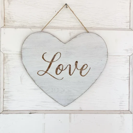 White Hanging Love Heart