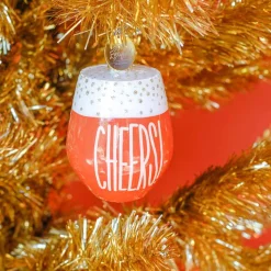 Wine Cheers Shaped Ornament