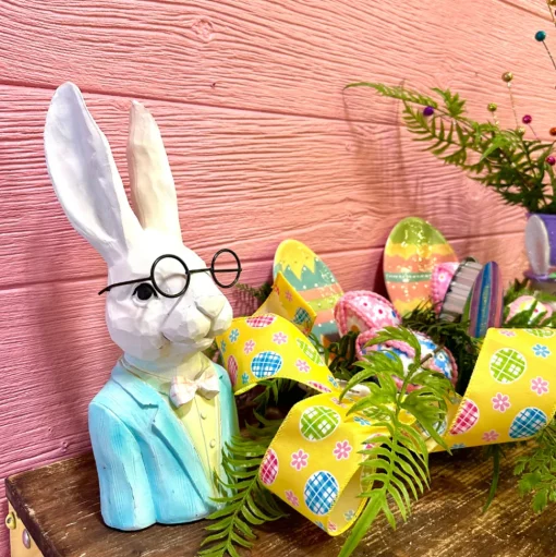 Yellow Easter Egg and Daisy Ribbon, 2.5" X 10YD